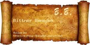Bittner Benedek névjegykártya